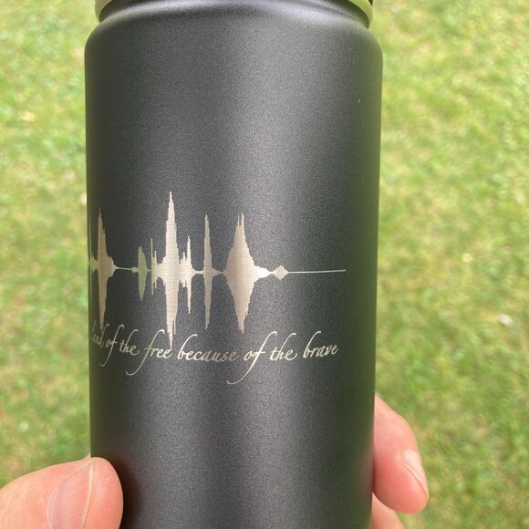 Land Of The Free Because Of The Brave Soundwave 22oz Water Bottle - Picture 4 of 15
